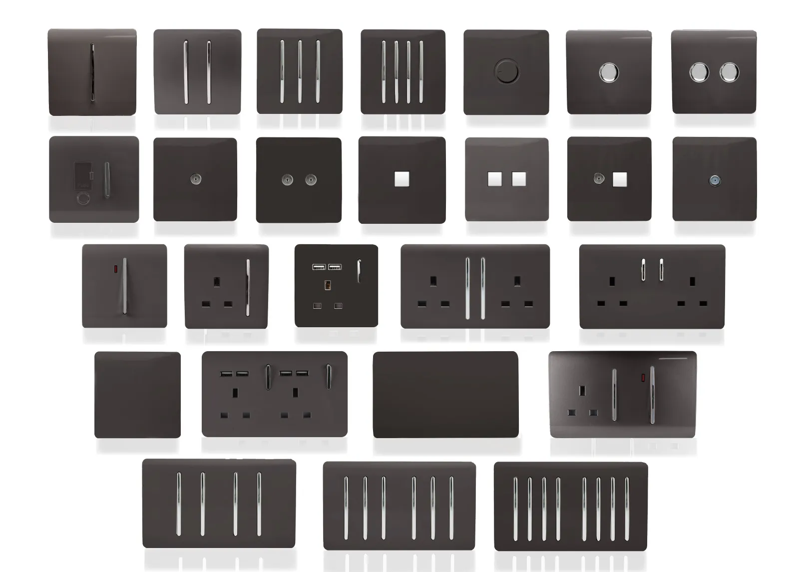 Dark Brown Wiring Accessories Trendi Decorative Screwless Dark Brown Wiring Accessories Trendi Decorative Screwless